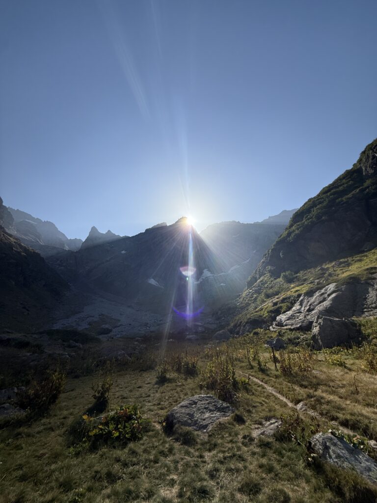 Levé de soleil sur les glaciers