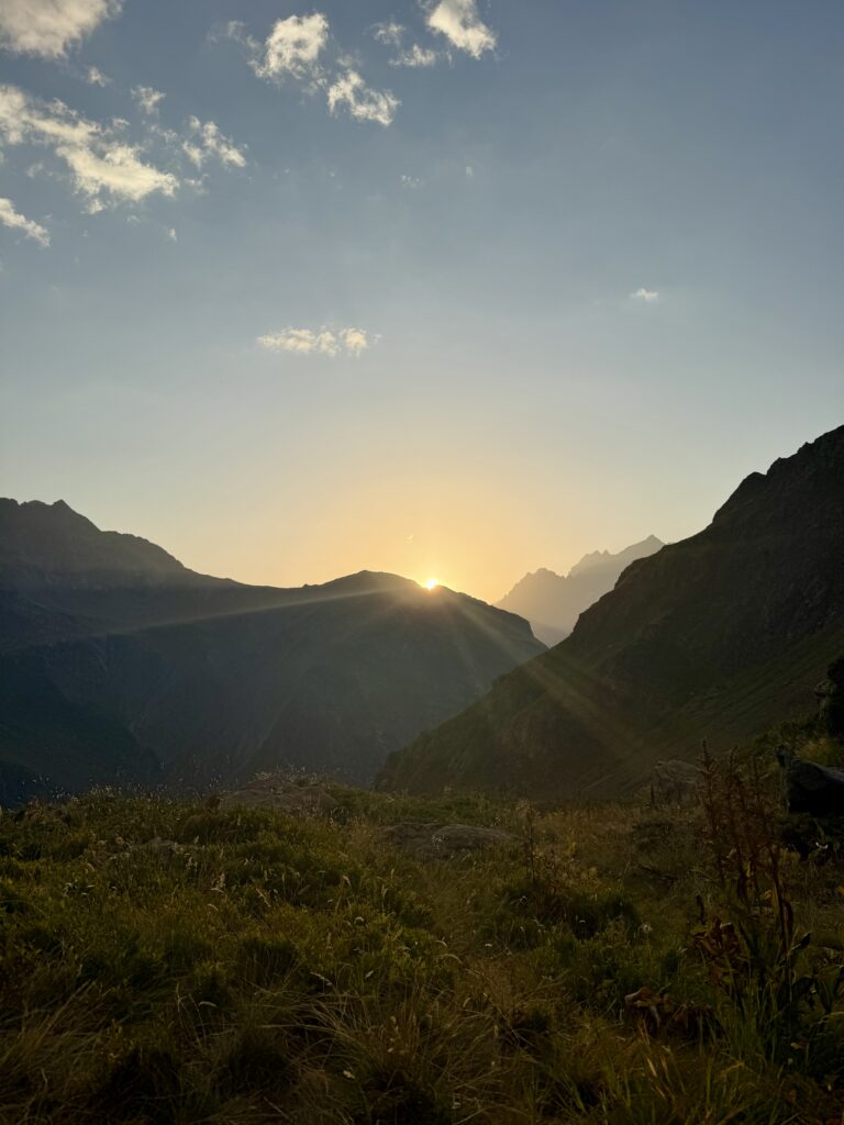 Couché de soleil sur les glaciers