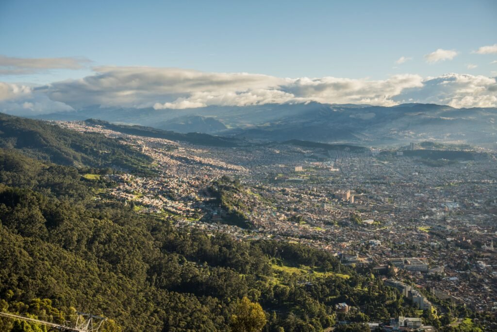Vue aerienne Bogota colombie