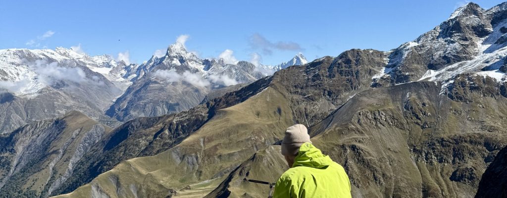 Bivouac dans les écrins, vue du col du vallon