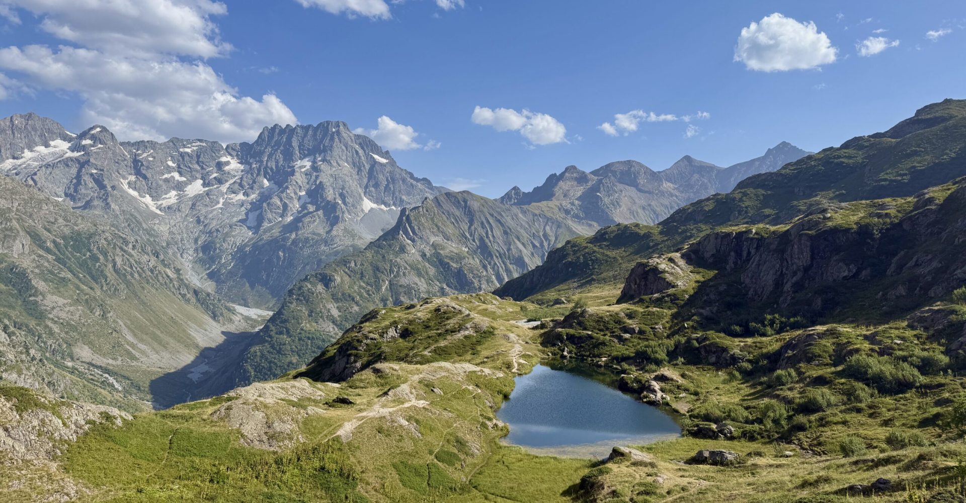 Randonnée ecrin 3 jours - Lac Lauzon panorama